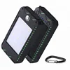 renewable energy storage solar power charger with real battery capacity USB port led flashlight compass for camping