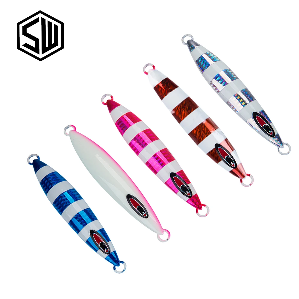 

New strong luminous fast sinking iron plate artificial plastic hard bait fishing bait 80/100/120g, Vavious colors