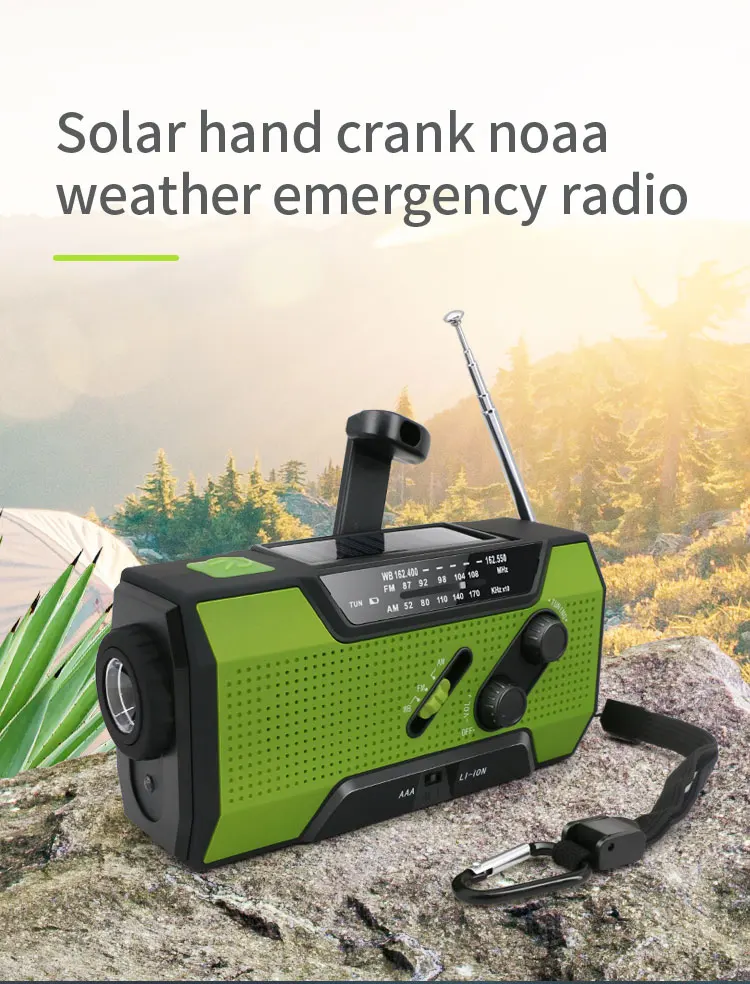 solar hand wind up radio flashlight with mobile cell phone charger