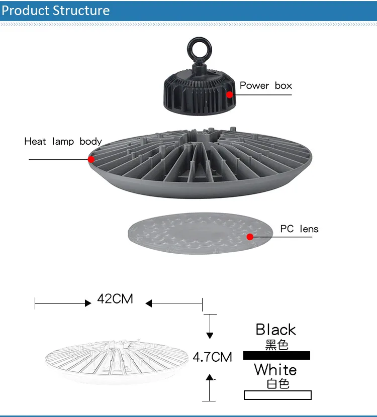 Factory price LED light fitting 200w led high bay light housing