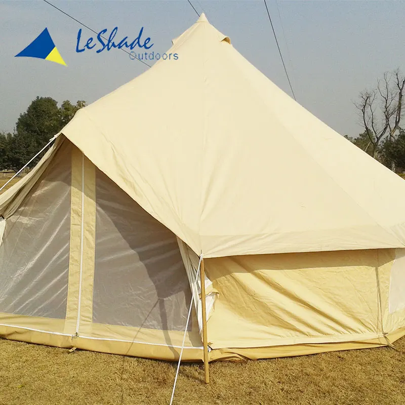 

Customized made outdoor canvas shade bell tent for sale, Beige