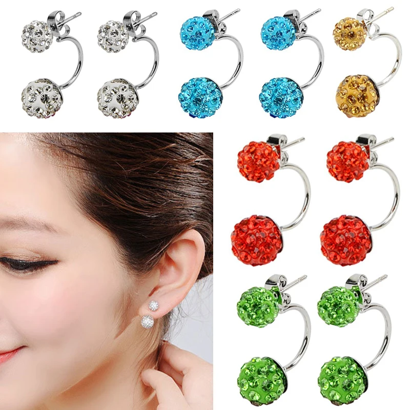 Stainless Steel Ball Stud Earrings Find Get Quotations Top Quality Double Side Earring Fashion Jewelry Shamballa Stud Earrings Crystal Ball Women Stainless Steel