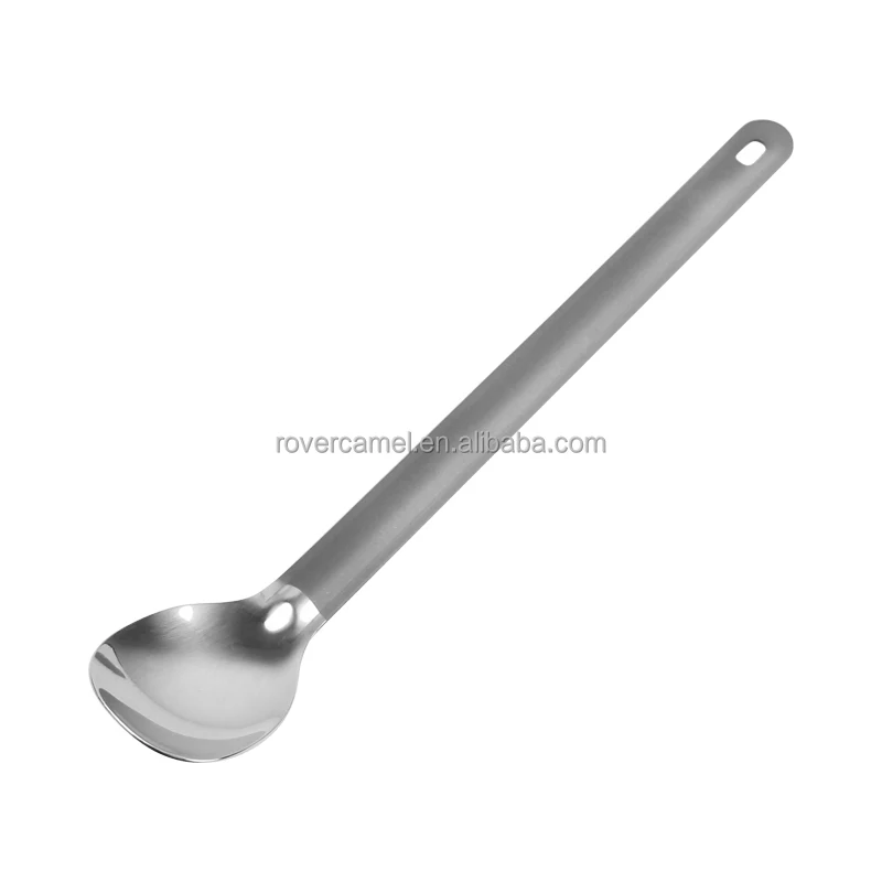 

Manufacture wholesale Titanium Spoon with Long handle, Silver