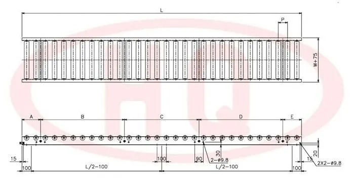 steel roller conveyor drawing