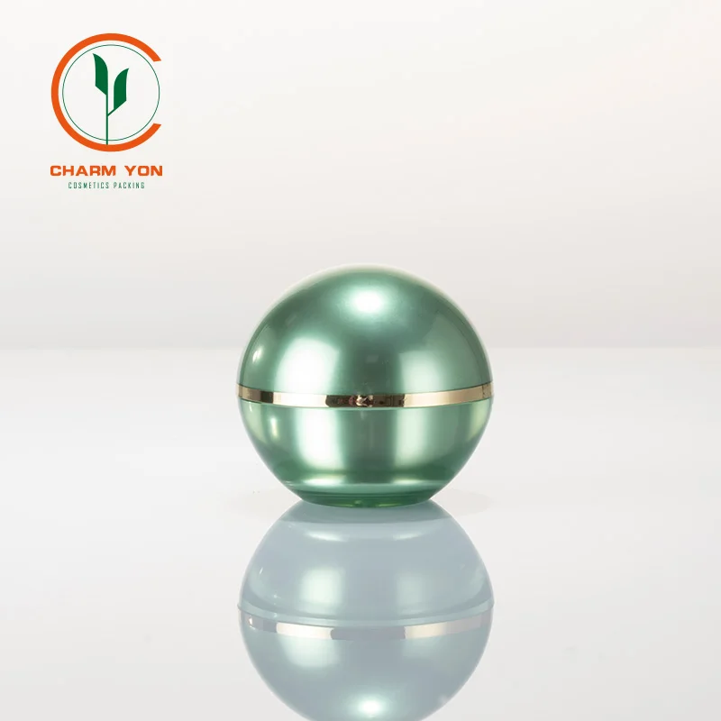 
Guangzhou wholesale green ball shape Acrylic Cosmetic empty container 15g Eye Cream Jar for Cosmetic Packaging 