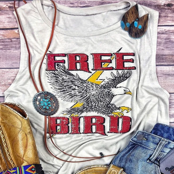 

2019 Popular And Newest Style Free Bird Eagle O-Neck Tank