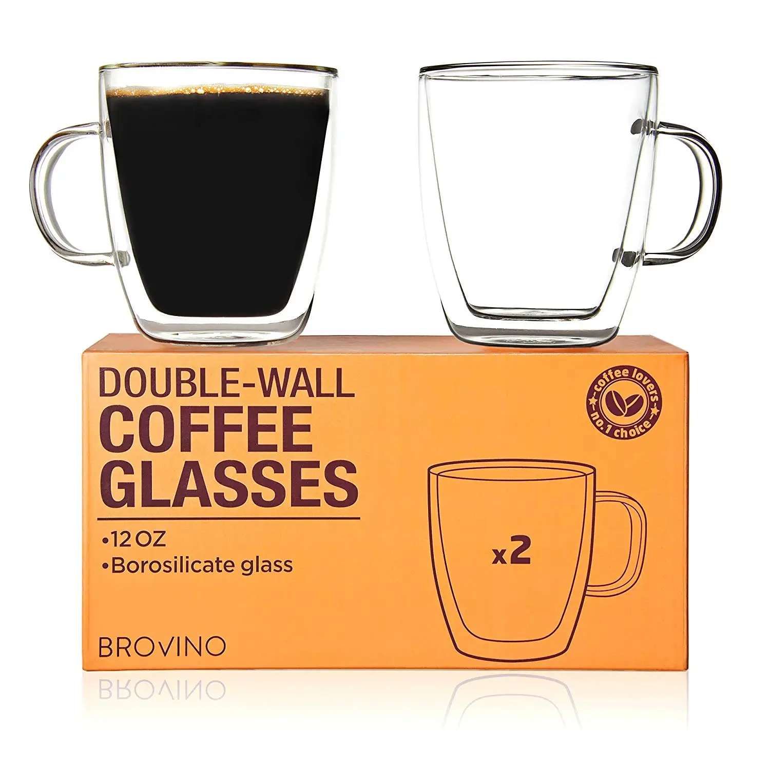 large glass coffee cups