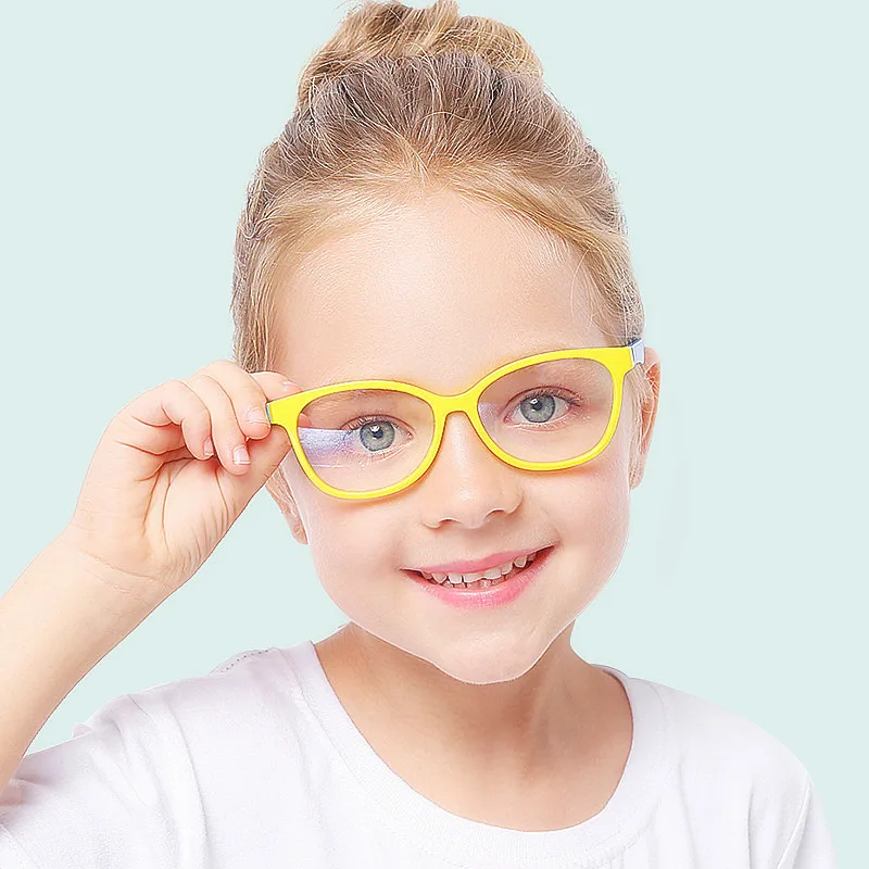 

2020 Fashion Boy Girls TR90 Eyeglasses Children Anti Radiation Glasses Square Anti Blue Light Kids Glasses