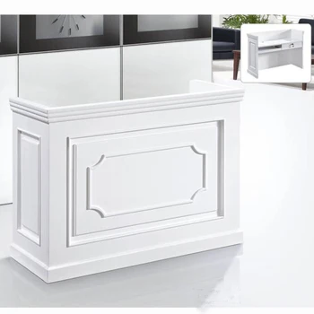 Factory Price Newest High Gloss Paint Reception Desk Dimensions