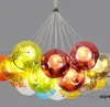 hotel lobby European style unique colorful ball globe glass ball pendant lamp