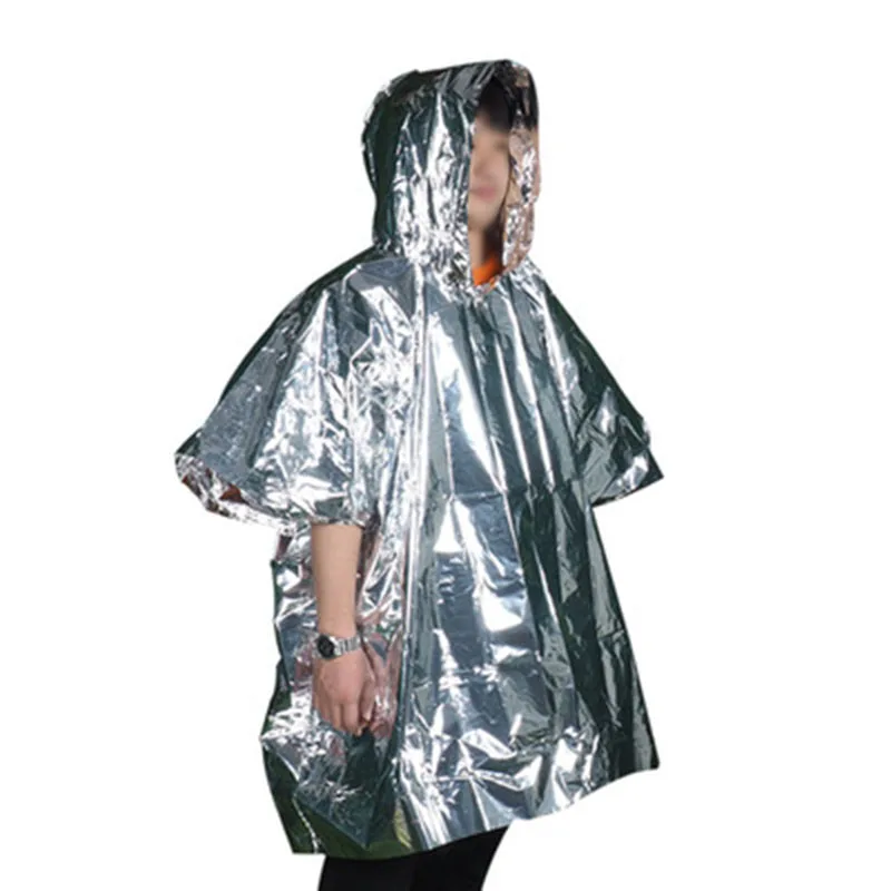 

Outdoor survival thermal insulation raincoat foil waterproof windproof First Aid Rescue Blanket emergency poncho