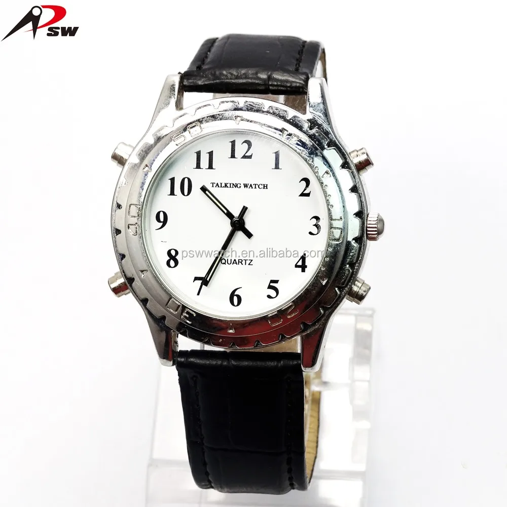 Oem Logo Alloy Quartz Luxury Men Women Wrist Talking Watch For Blind
