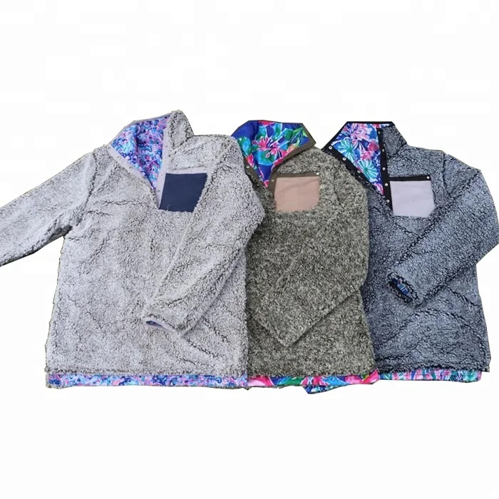 reversible sherpa pullover