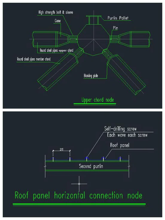 flexible customized design steel structure space frame arched roof truss