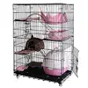 Two side openings steel three layers 90*60*130 cat cage