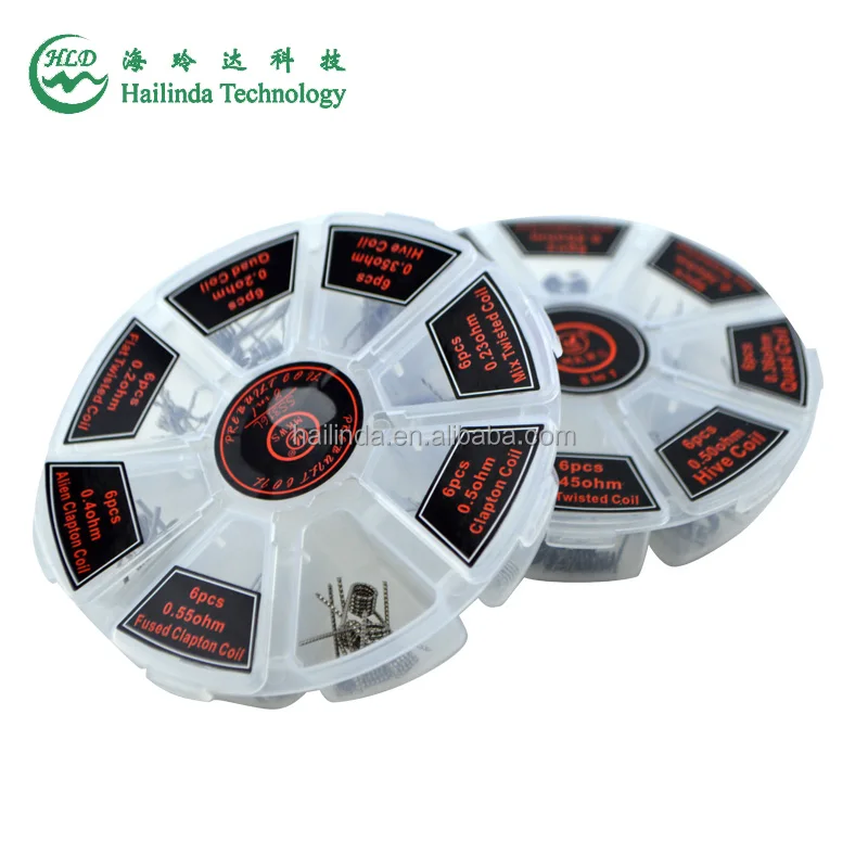 
New arrival prebuilt 8 in 1 coil box DIY vaper coil wires vape products with factory price 