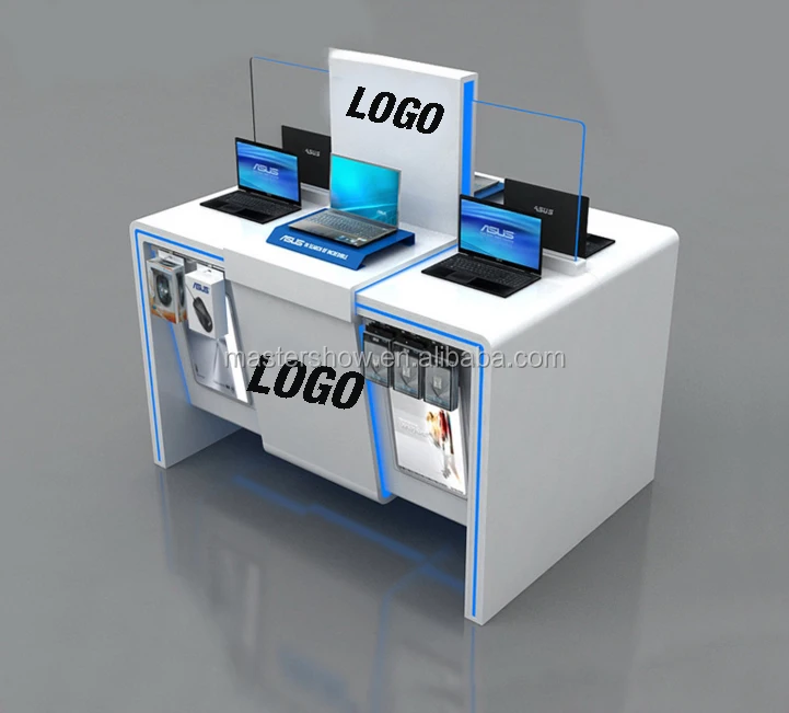 Creative Factory Computer Kiosk Furniture Shop Interior Design Computer Display Counter Laptop
