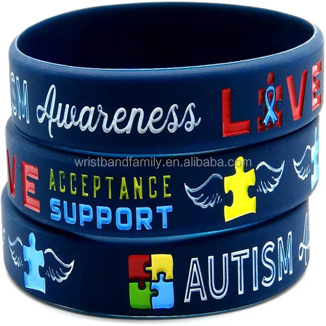 

Jf Autism Custom Personalized Debossed Silicone Bracelets Products For Leukemia Sarcoidosis Awareness Silcone Wristband