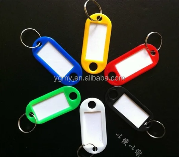 

Plastic Key Ring ID Tags Name Card Label Luggage Tags, Black , white ,green , red , blue,yellow