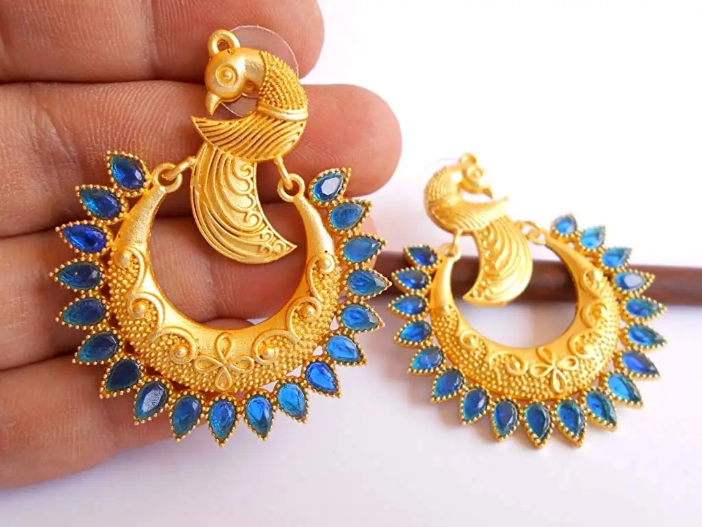 Ethnic Handmade Golden Plated Tribal Orange Tassel Earring 0609/_25