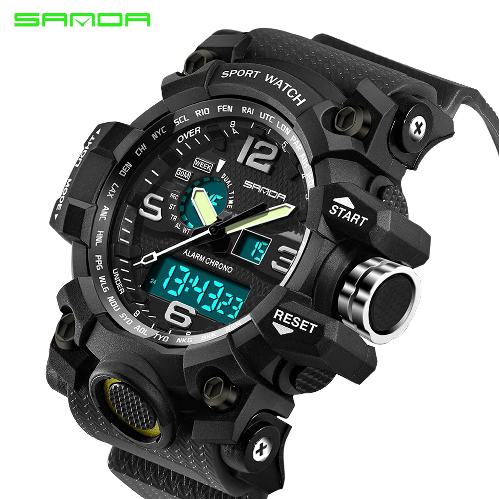 

2018 SANDA Men's Military Sport Watch Men Top Brand Luxury Famous Electronic LED Digital Wrist Watch Male Relogio Masculino, N/a
