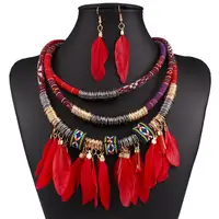 

INFANTA JEWELRY Vintage Feather Necklace Bead Necklace/ Statement Necklace/ Indian Necklace Jewelry Set Necklace And Earring Set