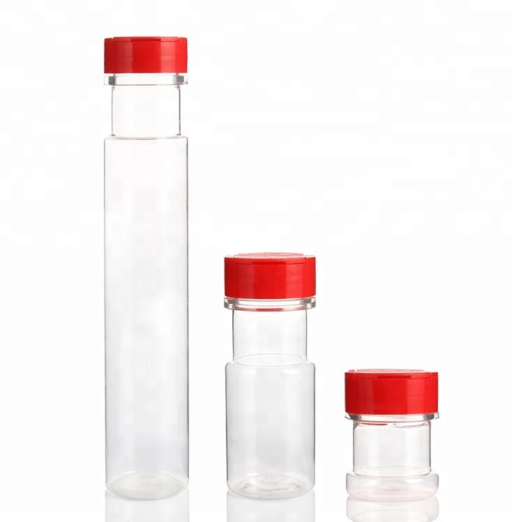 

Clear PET Plastic Spice Jars of Plastic Spice Bottle, Clear or customized