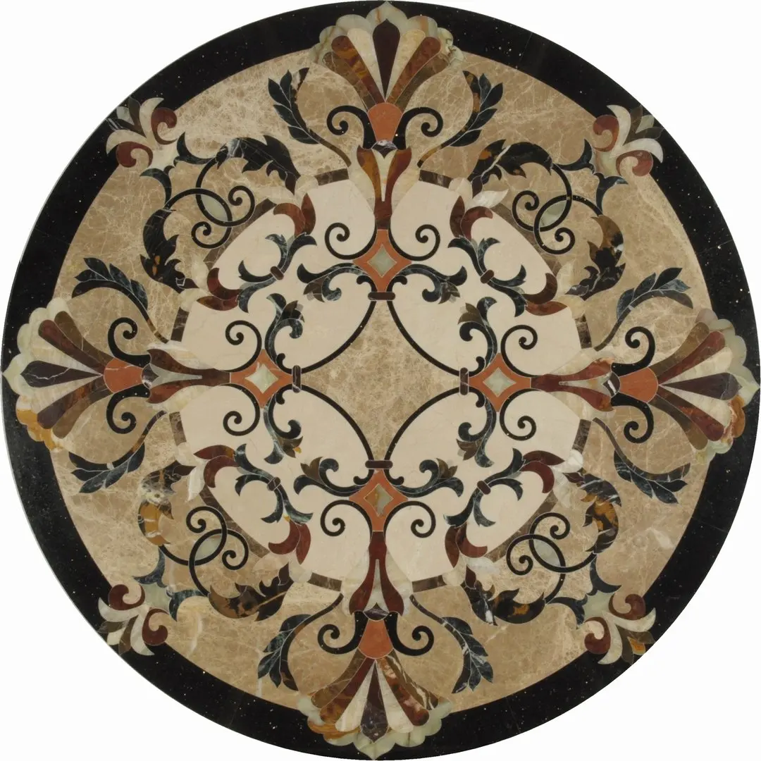 factory round wood floor medallions