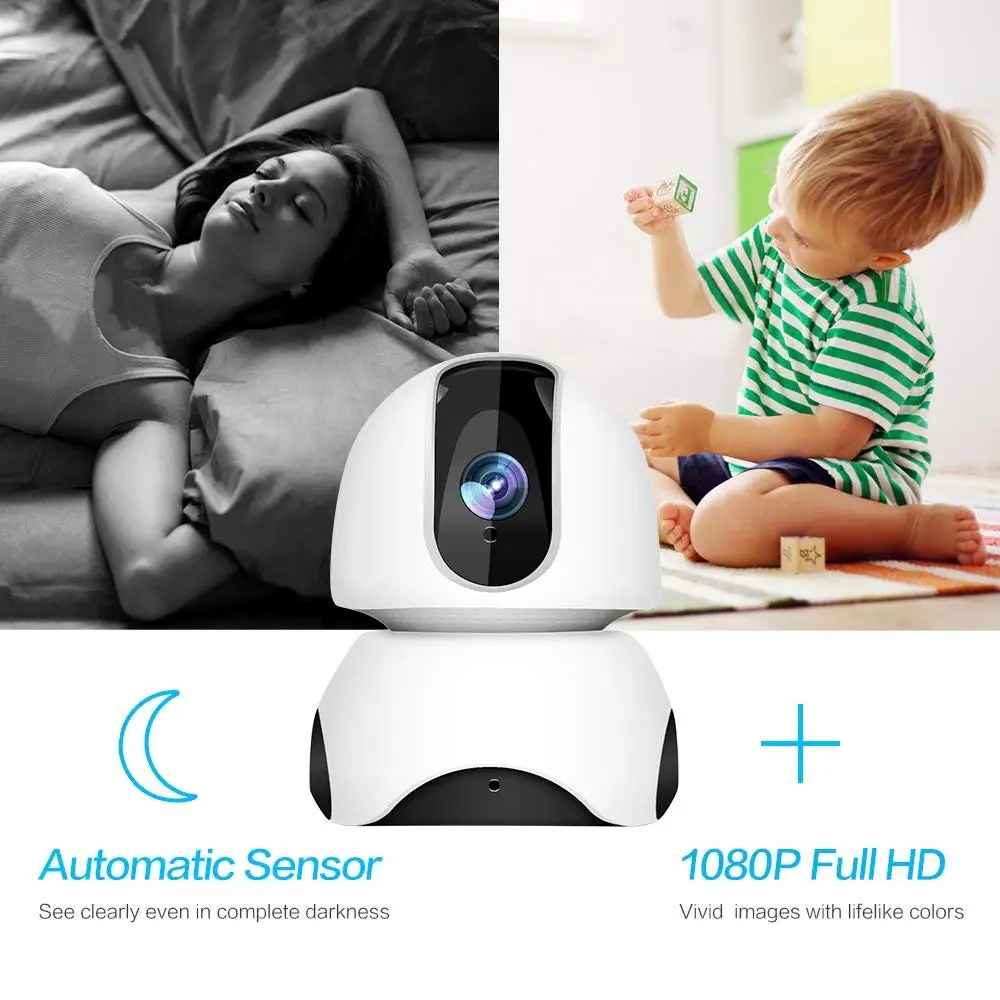 1080p Wireless Ip Camera,360 Home Wifi Security Camera Indoor
