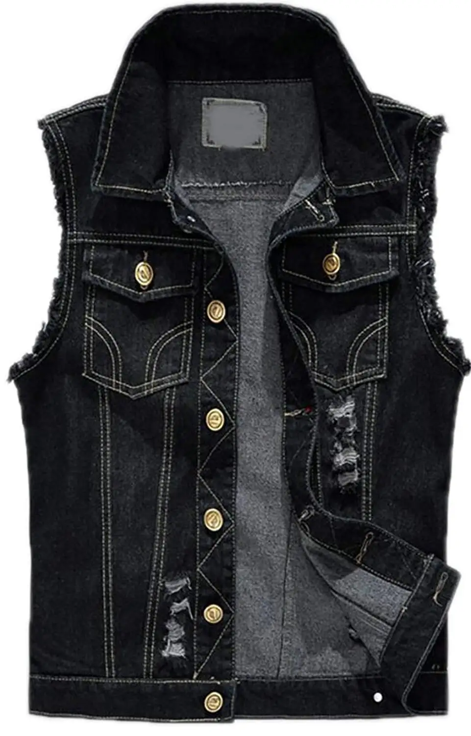 black button up vest