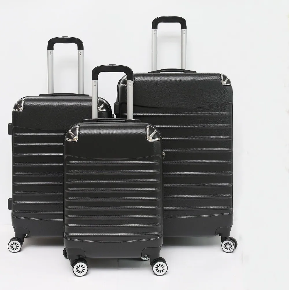 High Quality 3 Pcs Set Hard Luggage 20" 24" 28" Fashion Design Plastic