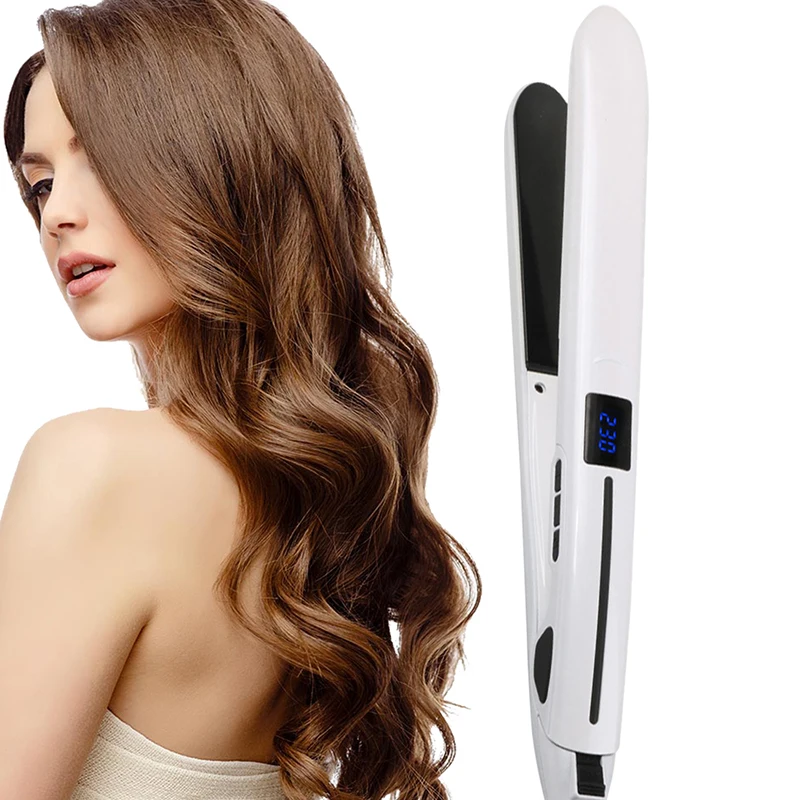 

Factory price Electric Hair straightener and curler 2 in 1flat iron Tourmaline ceramic plate 1 inch mini straightening hair iron, Oem