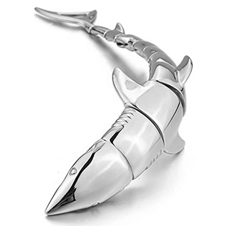 

Wholesale Fashion Punk Animal Jewelry High Polished Mens Silver Color 316L Stainless Steel Large Shark Bangle Bracelets, Silver,gold