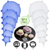 Cunite 7 pack Reusable Container Lid Sets Kitchenware Safe Stretchy Bowl Food Covers Flexible Silicone Stretch Lids
