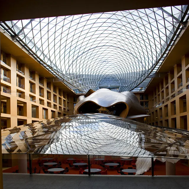 Full assembly space frame dome shopping mall roof