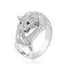 13020-fashion costume jewelry luxury 925 italian silver color leopard shape ring
