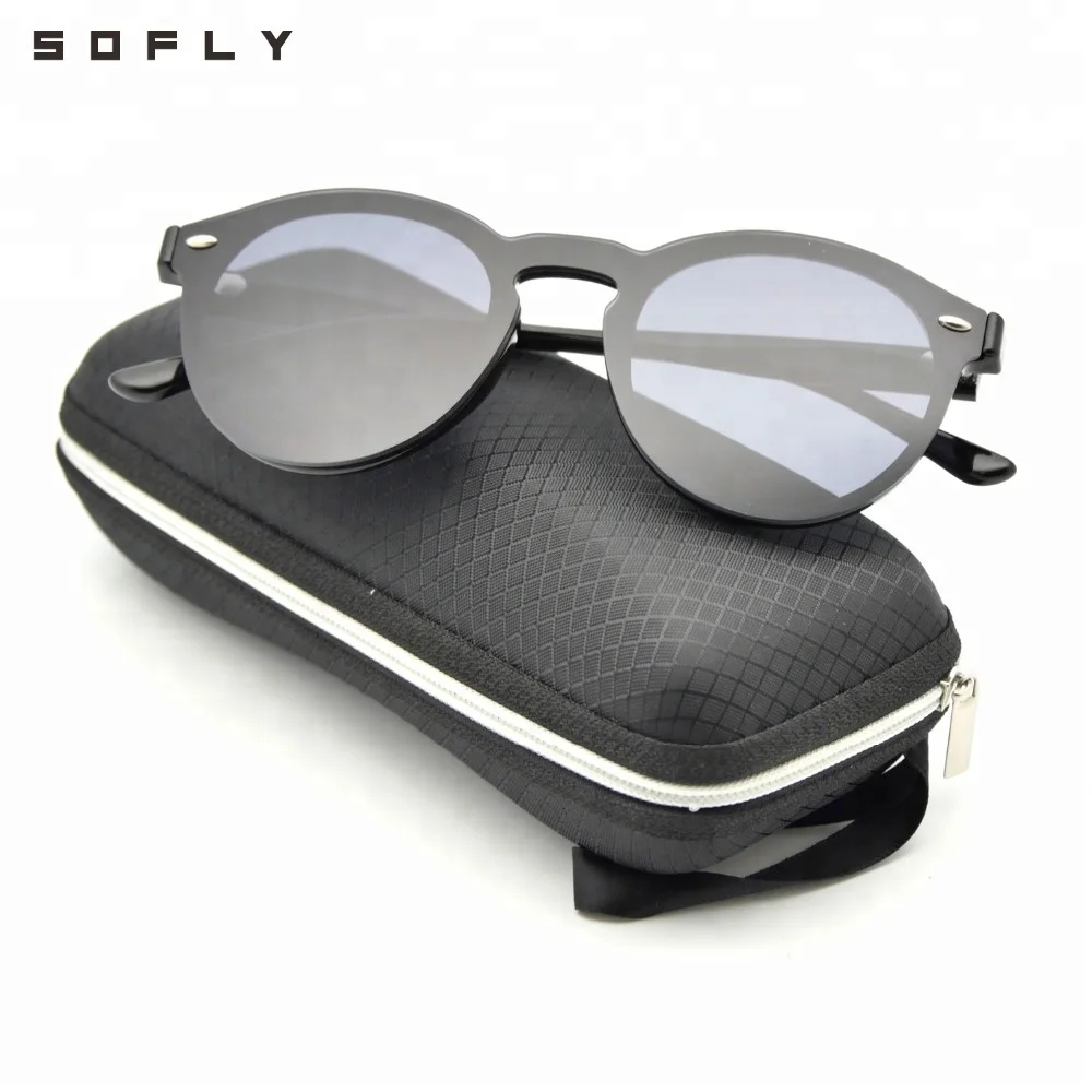 

Wholesale One Piece lens Black Mirror UV 400 polarized Sunglasses vendor