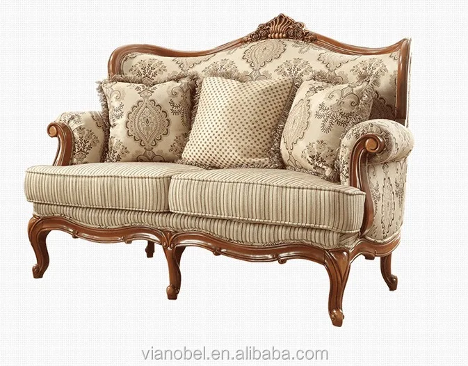 Antique French Formal Design Fabric Sofa Set 3pc Crafted Living Design Fabric Sofa Set 3pc Crafted