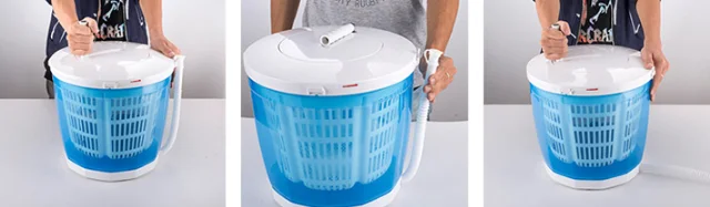 Portable Hand Manual Clothes Non-Electric Washing Machine, Spin Dryer