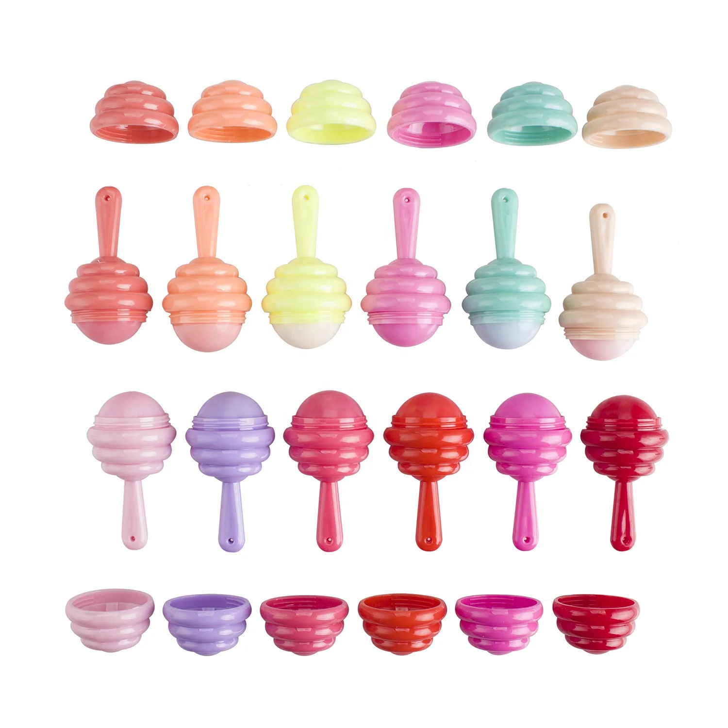 

Hot Selling 12 colors Lollipop Shaped Fruity Smell Moisturizing Lip Balm