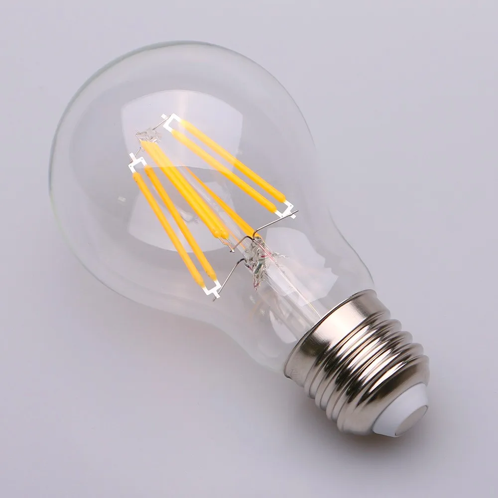 6W A60 Lamp led filament bulb, dimmable AC120V led light, all glass filament led lamp