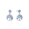 Colorful CZ Tree Jewelry 925 Sterling Silver Pave Setting CZ Tree Life Earrings