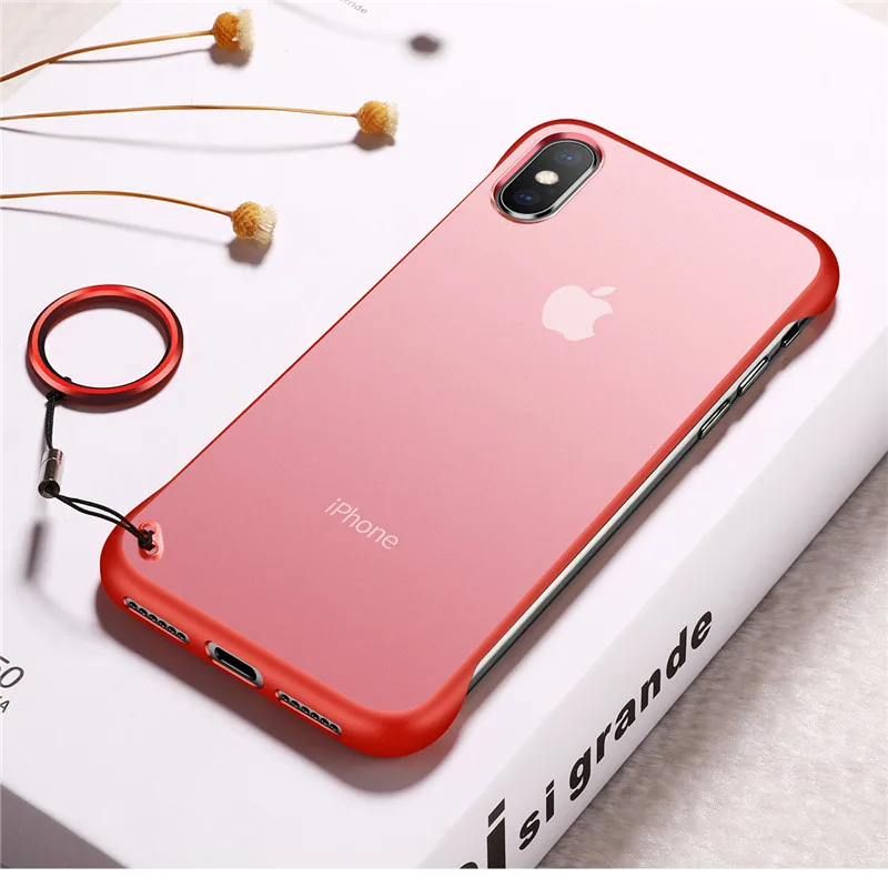 

Frameless Cell Phone Case For iPhone Max TPU PC Clear Shockproof Cover With Finger Ring For iPhone XS MAX, Colorful