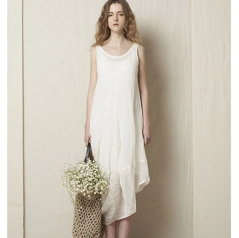 White Linen Dress Australia For Women Sleeveless - Buy White Linen ...