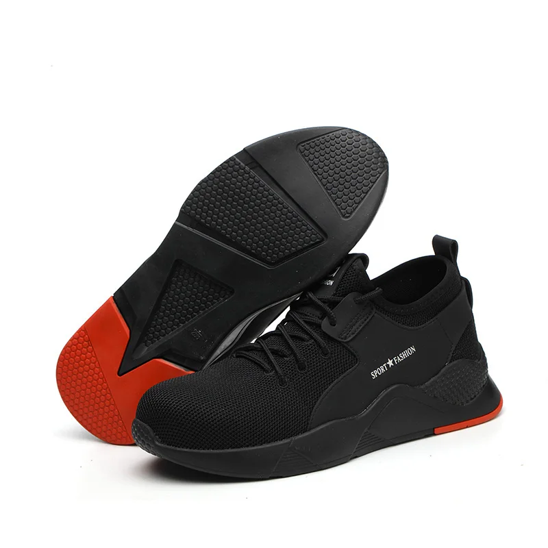 

Anti Shock Anti Puncture Personal Protective Lightweight Safety Shoes, Black