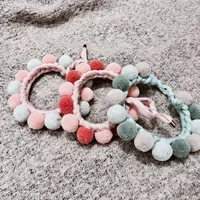 

2019 new arrive hot sale Instagram Korean Japan style pure handmade pompom cute pet cat collar