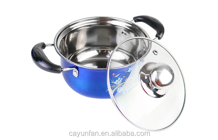 Source 410 Stainless Steel Cooking Pots Set Kitchen Flower Pattern