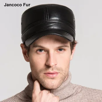 mens black leather baseball cap