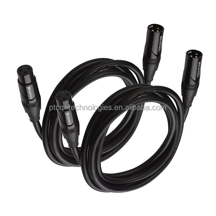 PTCQ low noise male to female 1 meter 3 pin XLR microphone cable