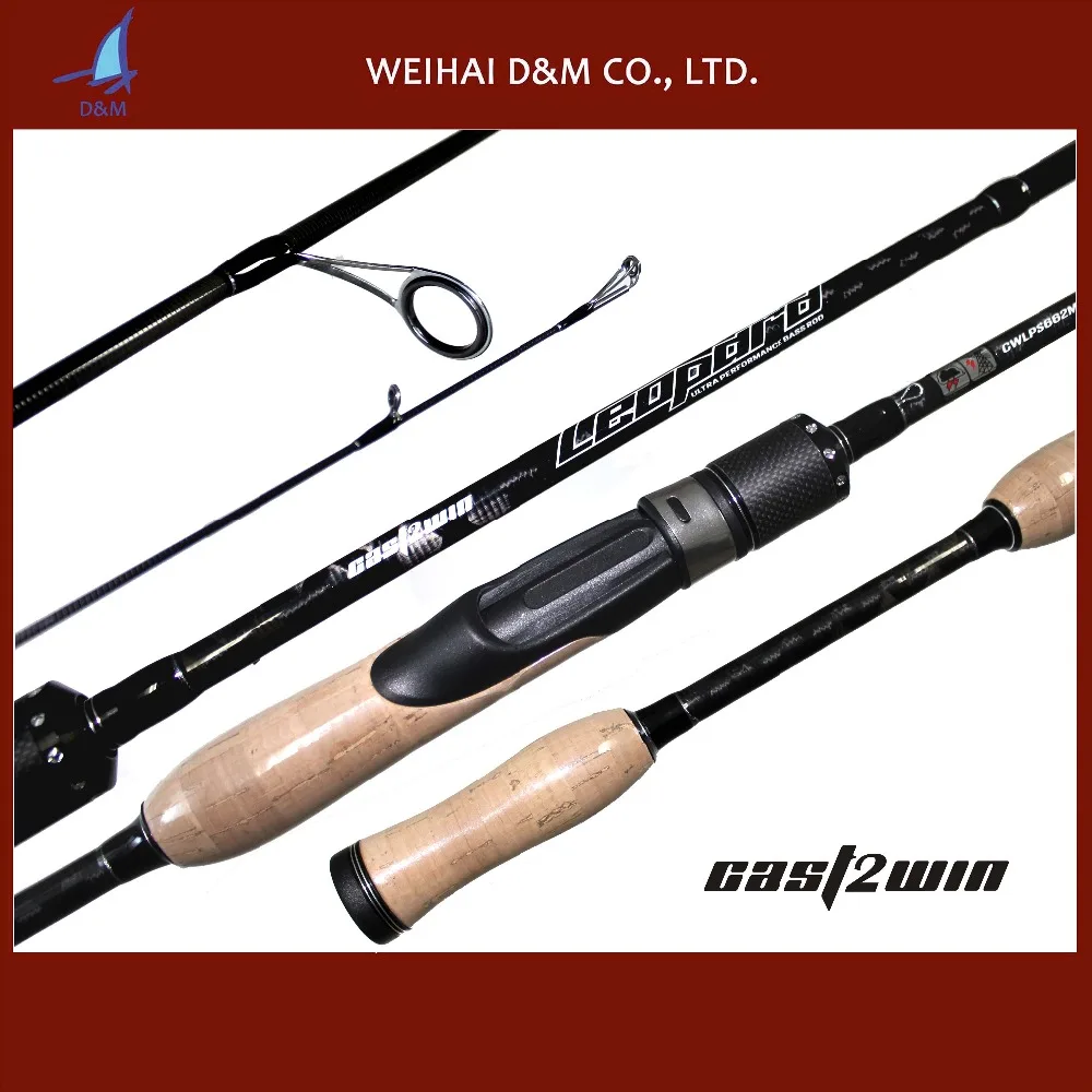 

CAST2WIN carbon fiber spinning fishing rod for bass fishing, Black